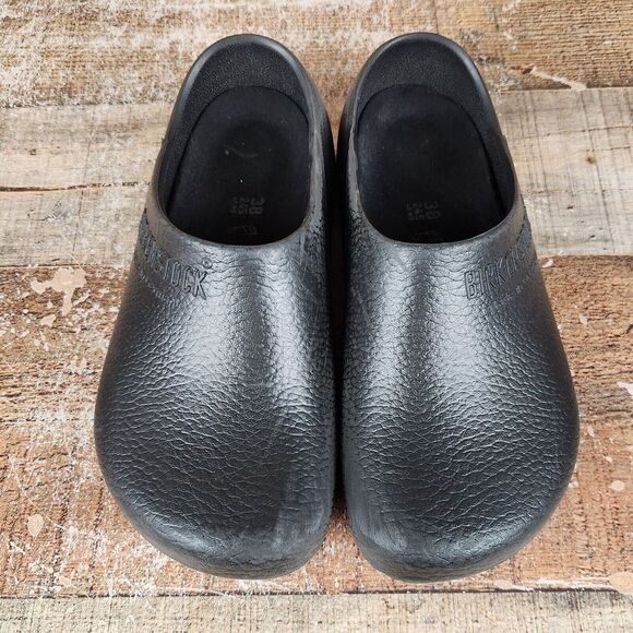 Birkenstock Profi-Birki Professional Women Sz 7 EU 38 Black Slip On Clog Shoes - Picture 9 of 10